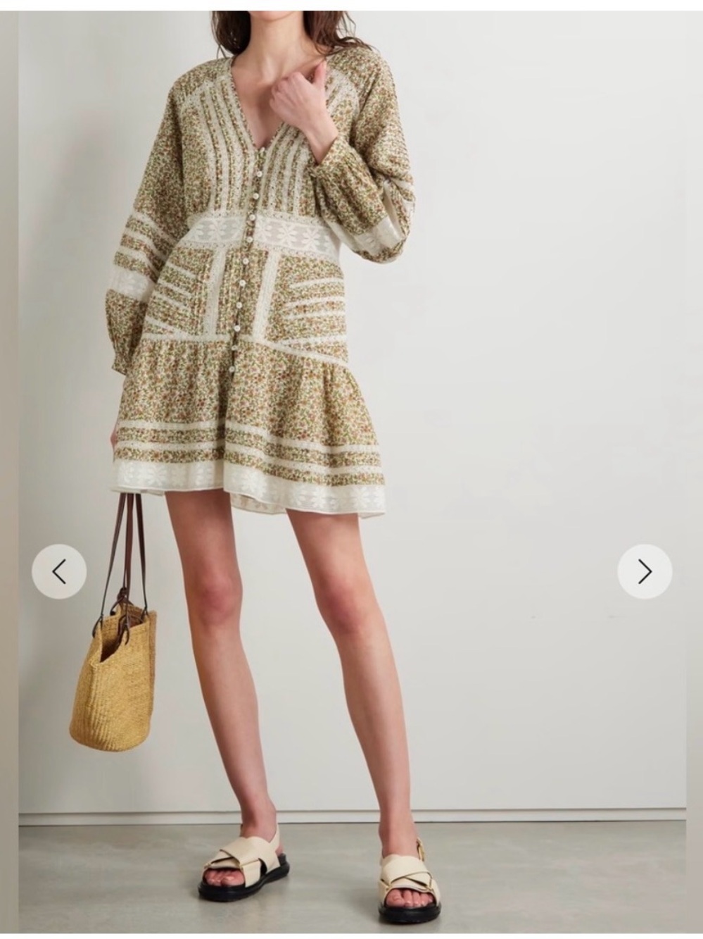Veronica Beard Multi-Color Floral Knit Long Sleeve Dress